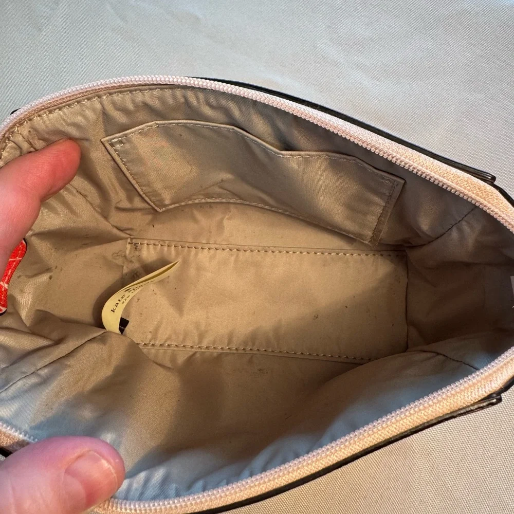 Kate Spade White and Red Citrus Cosmetic Bag